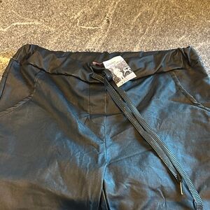 Faux leather women’s jogger Pants w/drawstring waist